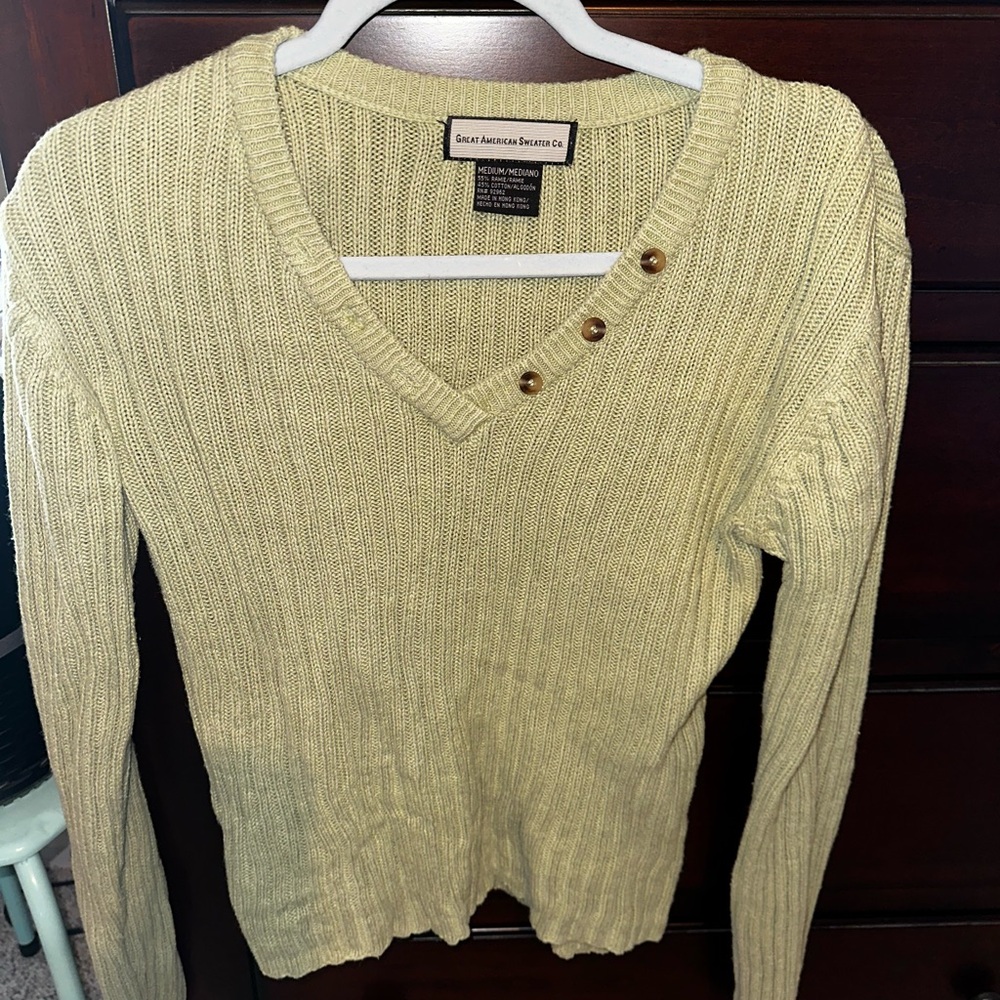 V-Neck Green Sweater